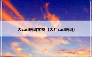 大cad培训学校（大厂cad培训）