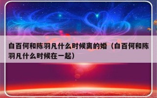 白百何和陈羽凡什么时候离的婚（白百何和陈羽凡什么时候在一起）