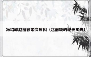 冯绍峰赵丽颖婚变原因（赵丽颖的现任丈夫）