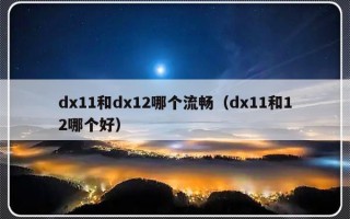 dx11和dx12哪个流畅（dx11和12哪个好）