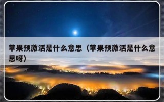 苹果预激活是什么意思（苹果预激活是什么意思呀）