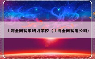 上海全网营销培训学校（上海全网营销公司）