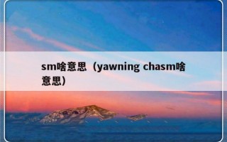 sm啥意思（yawning chasm啥意思）