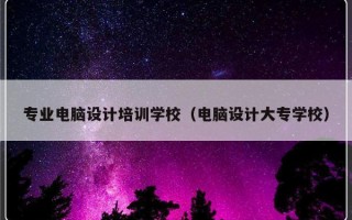 专业电脑设计培训学校（电脑设计大专学校）