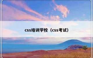 css培训学校（css考试）