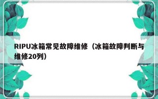 RIPU冰箱常见故障维修（冰箱故障判断与维修20列）