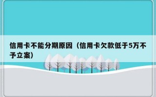 信用卡不能分期原因（信用卡欠款低于5万不予立案）