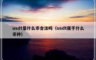 usdt是什么币合法吗（usdt属于什么币种）