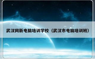 武汉网新电脑培训学校（武汉市电脑培训班）