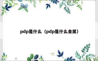 pdp是什么（pdp是什么金属）