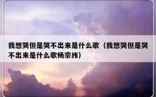 我想哭但是哭不出来是什么歌（我想哭但是哭不出来是什么歌杨宗纬）