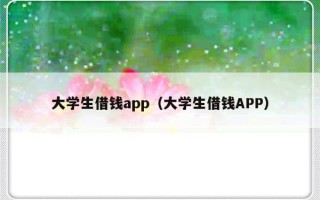 大学生借钱app（大学生借钱APP）