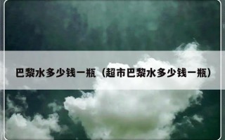 巴黎水多少钱一瓶（超市巴黎水多少钱一瓶）