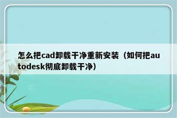 怎么把cad卸载干净重新安装（如何把autodesk彻底卸载干净）-第1张图片-乐修号