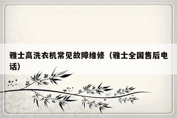 雅士高洗衣机常见故障维修（雅士全国售后电话）-第1张图片-乐修号