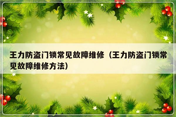 王力防盗门锁常见故障维修（王力防盗门锁常见故障维修方法）-第1张图片-乐修号