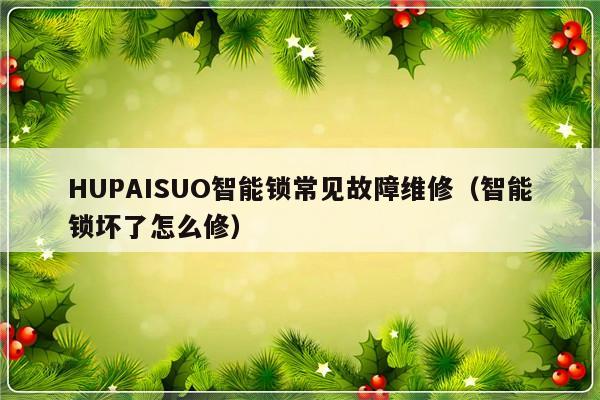 HUPAISUO智能锁常见故障维修（智能锁坏了怎么修）-第1张图片-乐修号