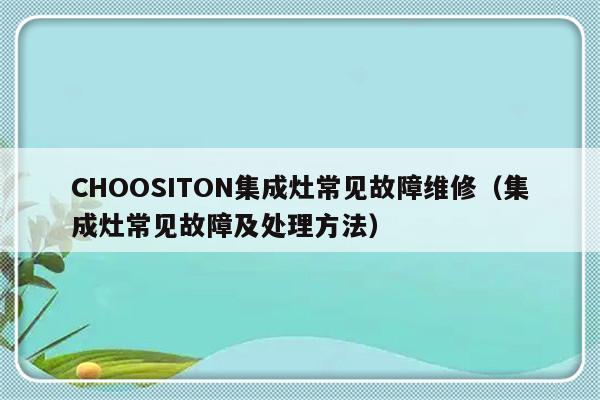 CHOOSITON集成灶常见故障维修（集成灶常见故障及处理方法）-第1张图片-乐修号