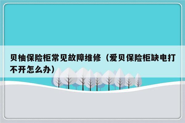 贝柚保险柜常见故障维修（爱贝保险柜缺电打不开怎么办）-第1张图片-乐修号