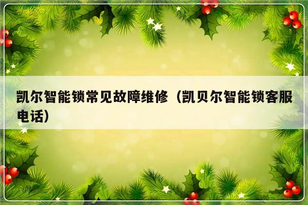 凯尔智能锁常见故障维修（凯贝尔智能锁客服电话）-第1张图片-乐修号