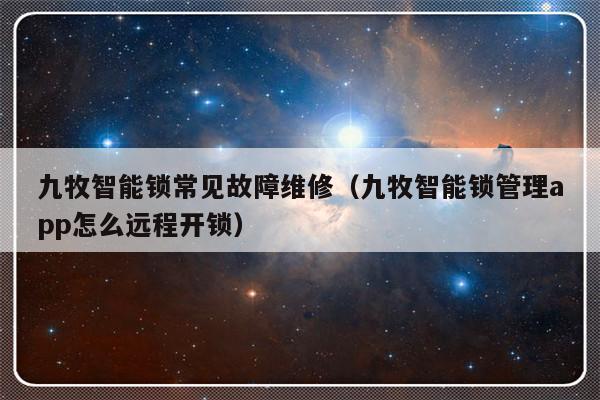 九牧智能锁常见故障维修（九牧智能锁管理app怎么远程开锁）-第1张图片-乐修号