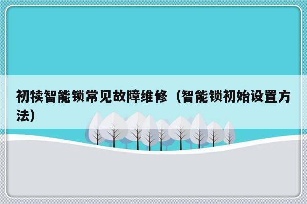 初犊智能锁常见故障维修（智能锁初始设置方法）-第1张图片-乐修号