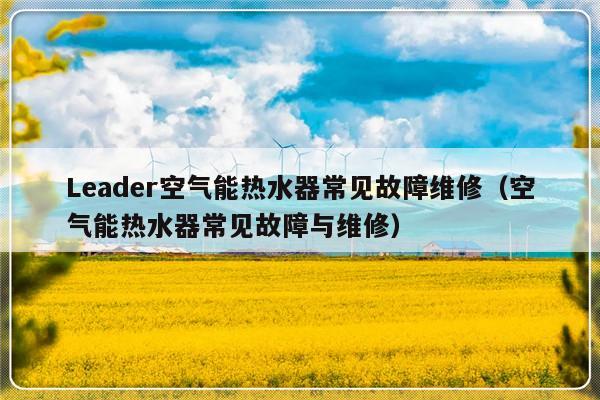 Leader空气能热水器常见故障维修（空气能热水器常见故障与维修）-第1张图片-乐修号