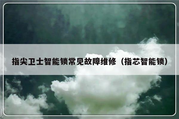 指尖卫士智能锁常见故障维修（指芯智能锁）-第1张图片-乐修号