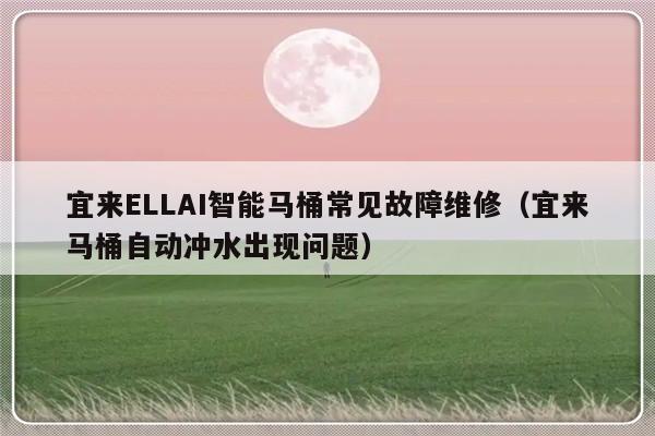 宜来ELLAI智能马桶常见故障维修（宜来马桶自动冲水出现问题）-第1张图片-乐修号