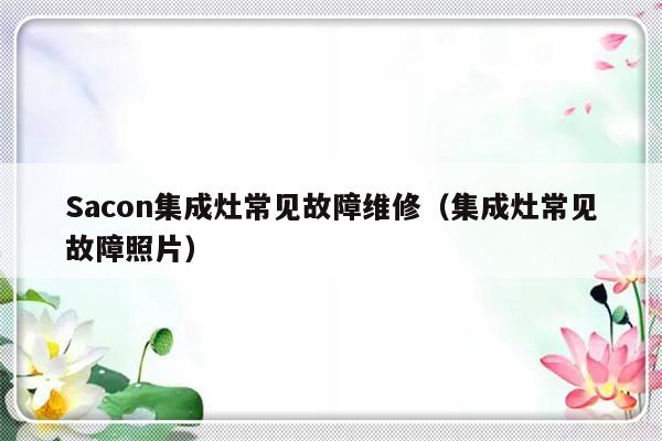 Sacon集成灶常见故障维修（集成灶常见故障照片）-第1张图片-乐修号