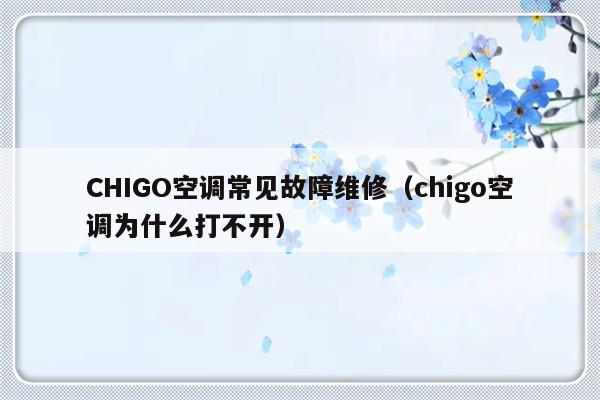 CHIGO空调常见故障维修（chigo空调为什么打不开）-第1张图片-乐修号