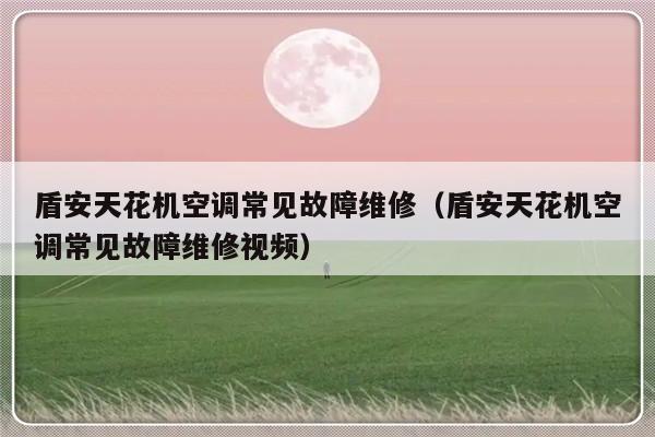 盾安天花机空调常见故障维修（盾安天花机空调常见故障维修视频）-第1张图片-乐修号