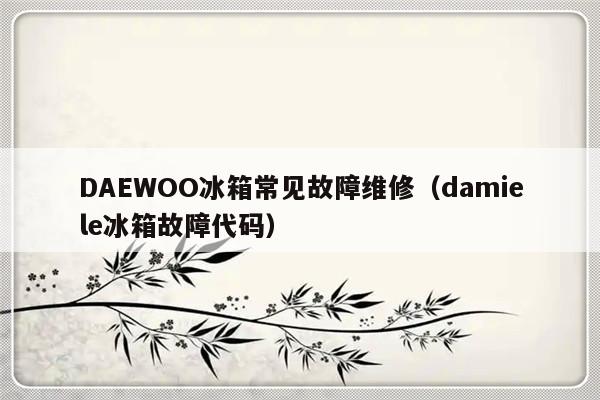 DAEWOO冰箱常见故障维修（damiele冰箱故障代码）-第1张图片-乐修号