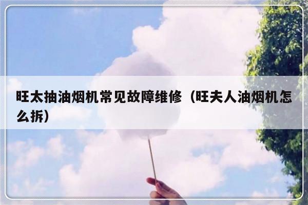 旺太抽油烟机常见故障维修（旺夫人油烟机怎么拆）-第1张图片-乐修号