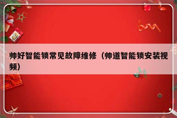 帅好智能锁常见故障维修（帅道智能锁安装视频）-第1张图片-乐修号