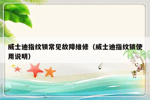 威士迪指纹锁常见故障维修（威士迪指纹锁使用说明）-第1张图片-乐修号