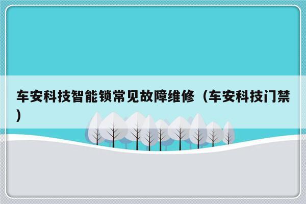 车安科技智能锁常见故障维修（车安科技门禁）-第1张图片-乐修号