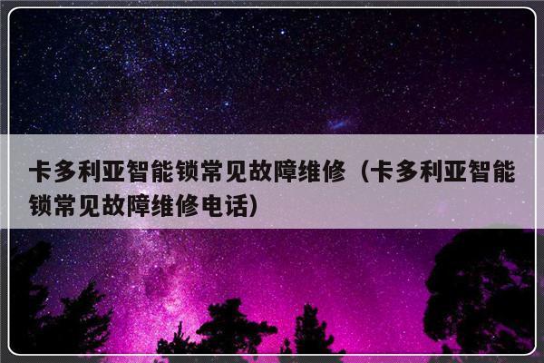 卡多利亚智能锁常见故障维修（卡多利亚智能锁常见故障维修电话）-第1张图片-乐修号