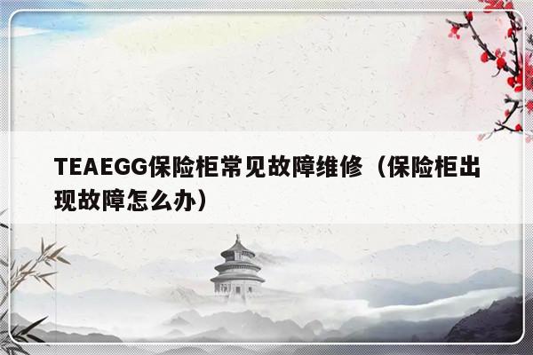 TEAEGG保险柜常见故障维修（保险柜出现故障怎么办）-第1张图片-乐修号