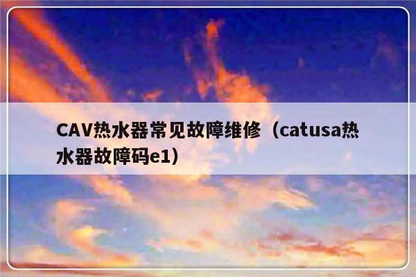 CAV热水器常见故障维修（catusa热水器故障码e1）-第1张图片-乐修号