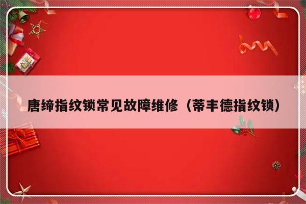 唐缔指纹锁常见故障维修（蒂丰德指纹锁）-第1张图片-乐修号