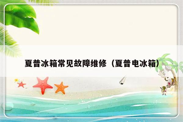 夏普冰箱常见故障维修（夏普电冰箱）-第1张图片-乐修号