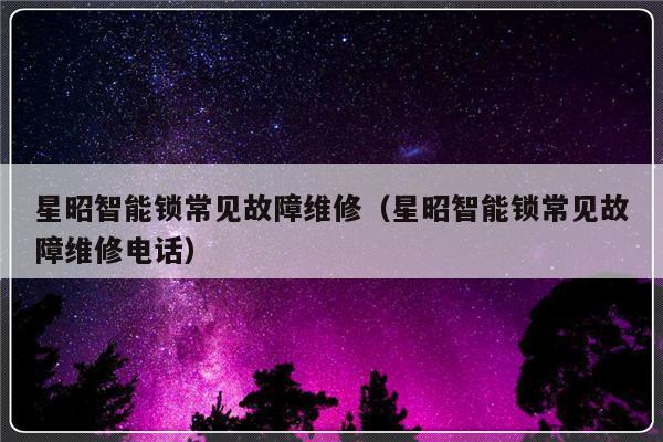 星昭智能锁常见故障维修（星昭智能锁常见故障维修电话）-第1张图片-乐修号