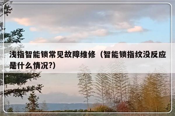 浅指智能锁常见故障维修（智能锁指纹没反应是什么情况?）-第1张图片-乐修号