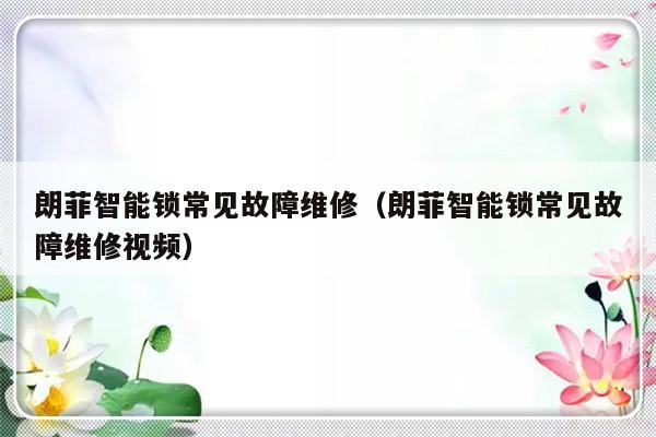 朗菲智能锁常见故障维修（朗菲智能锁常见故障维修视频）-第1张图片-乐修号