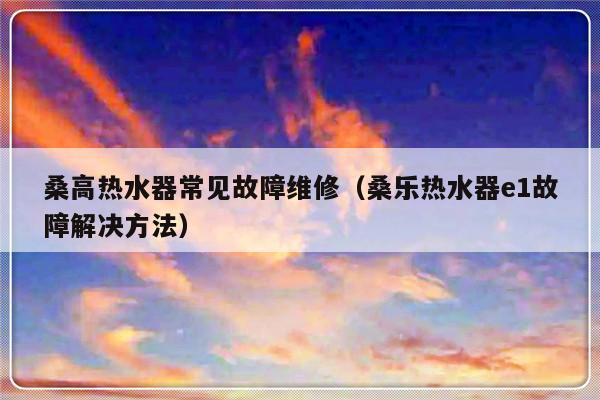 桑高热水器常见故障维修（桑乐热水器e1故障解决方法）-第1张图片-乐修号