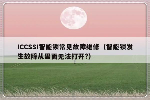 ICCSSI智能锁常见故障维修（智能锁发生故障从里面无法打开?）-第1张图片-乐修号