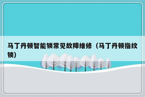 马丁丹顿智能锁常见故障维修（马丁丹顿指纹锁）-第1张图片-乐修号