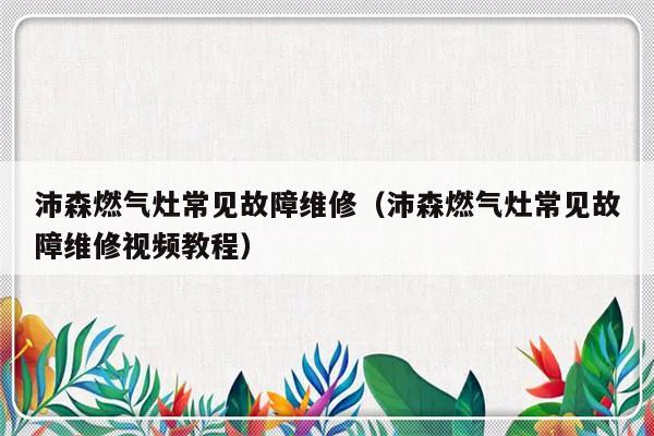 沛森燃气灶常见故障维修（沛森燃气灶常见故障维修视频教程）-第1张图片-乐修号