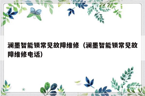 澜墨智能锁常见故障维修（澜墨智能锁常见故障维修电话）-第1张图片-乐修号